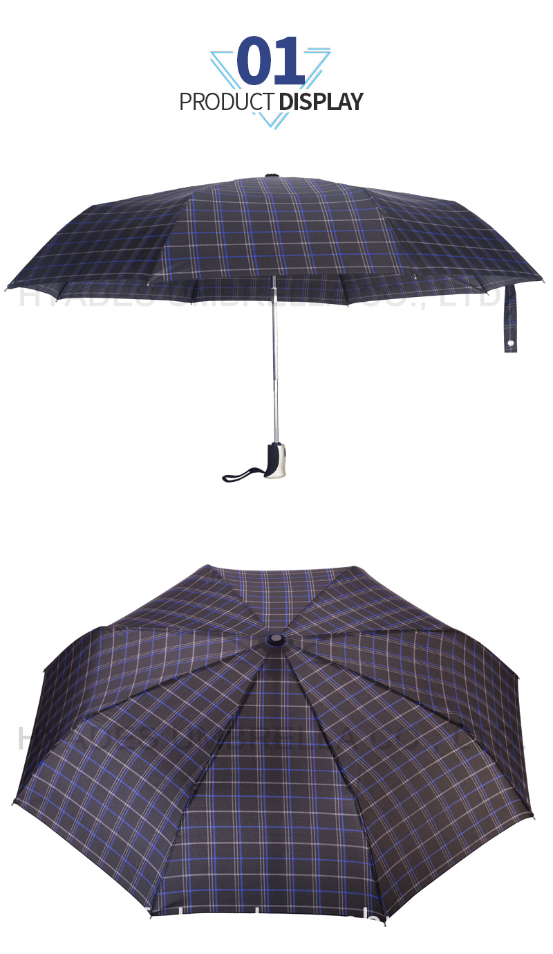 Product Descrption Page Check Print 3 Parapluie pliant Détails Product Descrption Page Check Print 3 Folding Umbrella Details